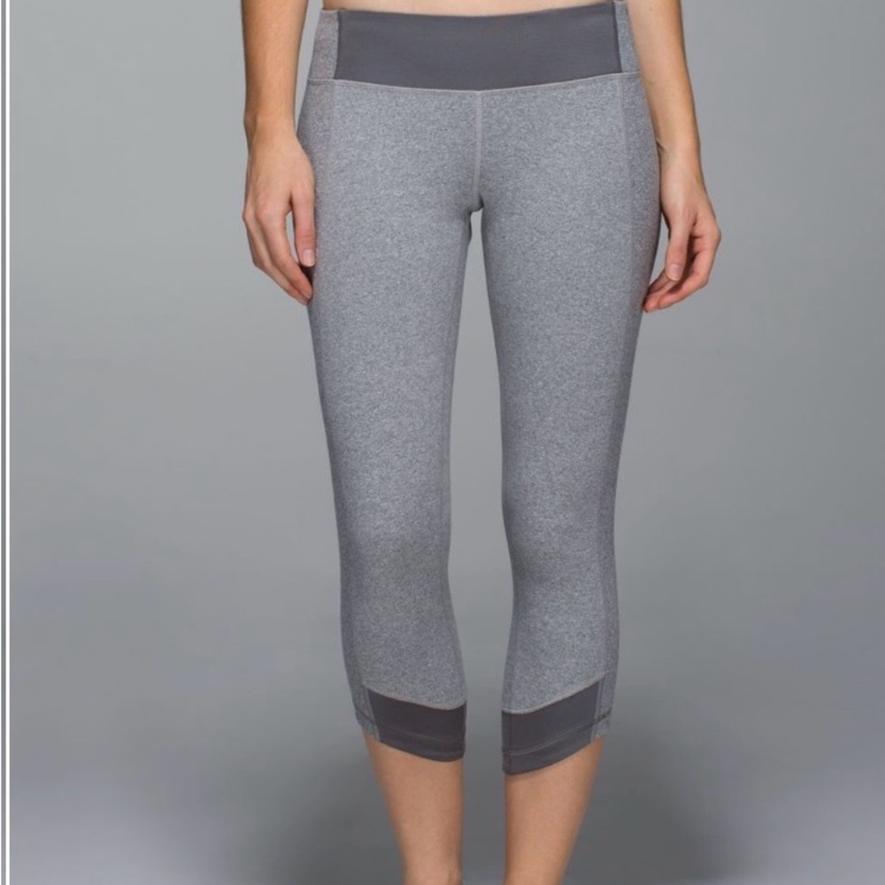Lululemon Motivate Crop in Heathered Speckled Medium Grey / Slate